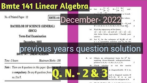 Bmte 141 December- 2022 Q. N. - 2 &3