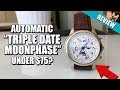 Guanqin Automatic "Triple Date Moonphase" Watch From GearBest | Longines Chrono Homage