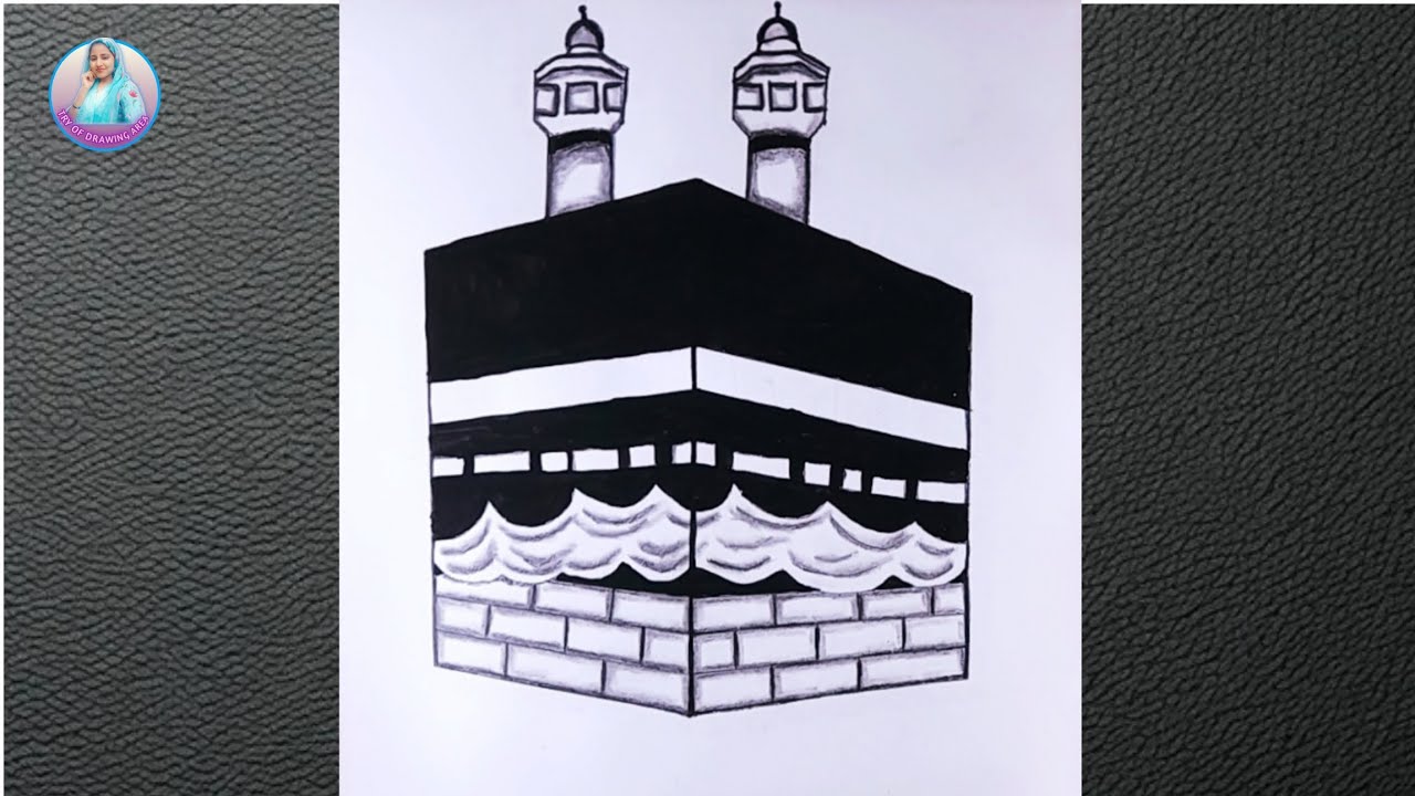 How to draw Kaaba Drawing Easy || Kaba Drawing Tutorial || Makkah ...