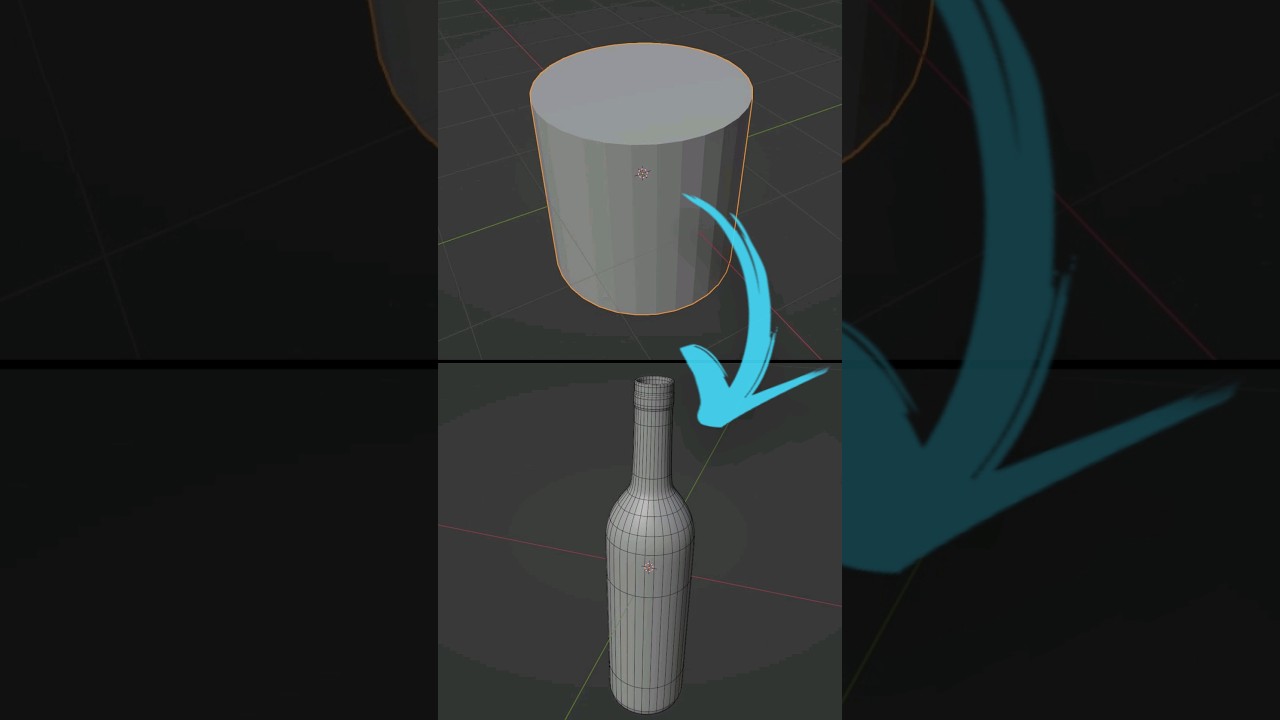 How to make Wine Bottle 3D model, Blender timelapse 3D modeling 