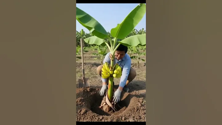 A man planting bananas immediately bears fruit. #ai #funny #cambodianfoodtour #plant #cambodia