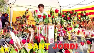 Sant Jordi Barcelona | Fiesta del Libro y la Rosa 2023 Spain 4K