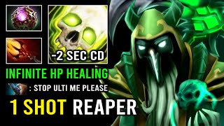 WTF Infinite HP Heal 2 Second Skill Cooldown Level 5 Dagon 1 Shot Reaper Necrophos Dota 2