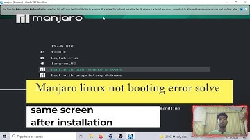 Manjaro linux not booting after install error solve in hindi | Showning same screen after install