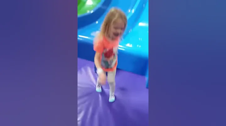 Crazy blue slide at Billy Beez