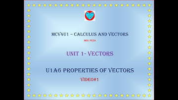 U1A6: Properties of Vectors -Video #1