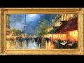 Cozy Rainy Paris Ambience ☔ Romantic Café TV Art for Relaxation, Sleep & Study (3 Hours)
