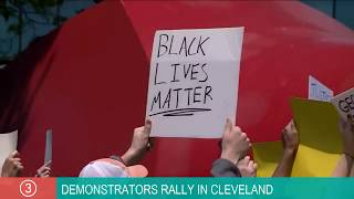 WATCH | Demonstrators gather in downtown Cleveland for rally protesting death of George Floyd