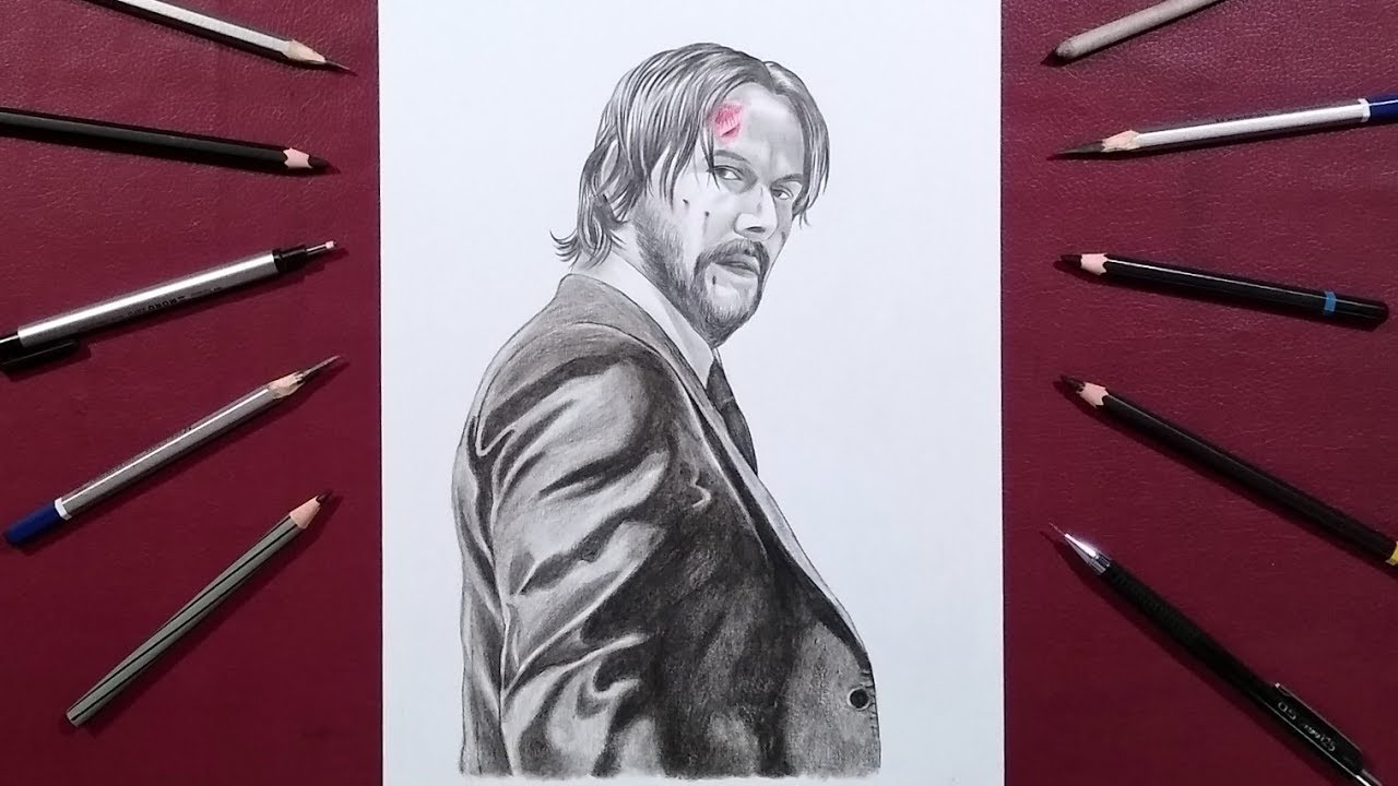 Kicking Against the Digital Takeover Noah Minuskins Handdrawn John Wick  Poster  ArtCenter College of Design