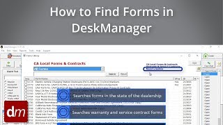 How to Find Forms in DeskManager