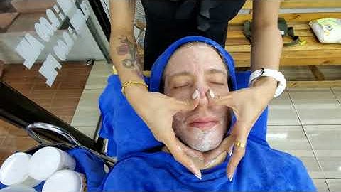 💈$6 FACIAL FACE MASSAGE by FEMALE BARBER "Sis" 🇹🇭 Pattaya Thailand
