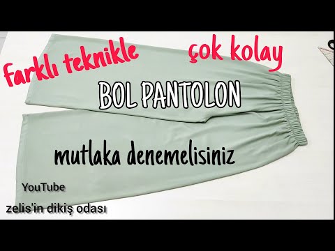 Çok kolay bol pantolon kesimi ve dikimi