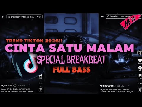 DJ CINTA SATU MALAM SPECIAL BREAKBEAT NEW FULL BASS TREND TIKTOK 2026‼️