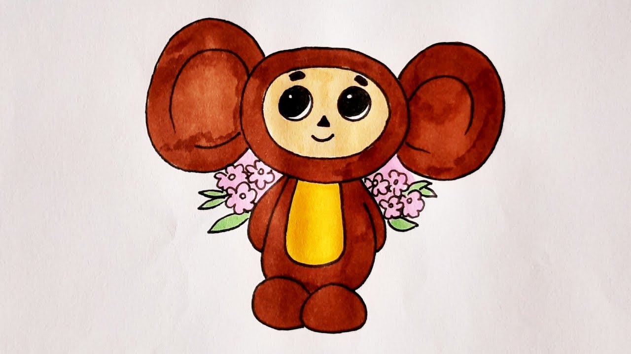 Как рисовать чебурашку легко