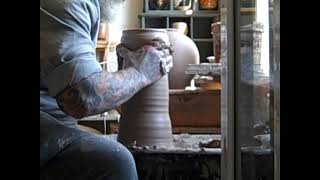 pottery throwing a large moon jar full video