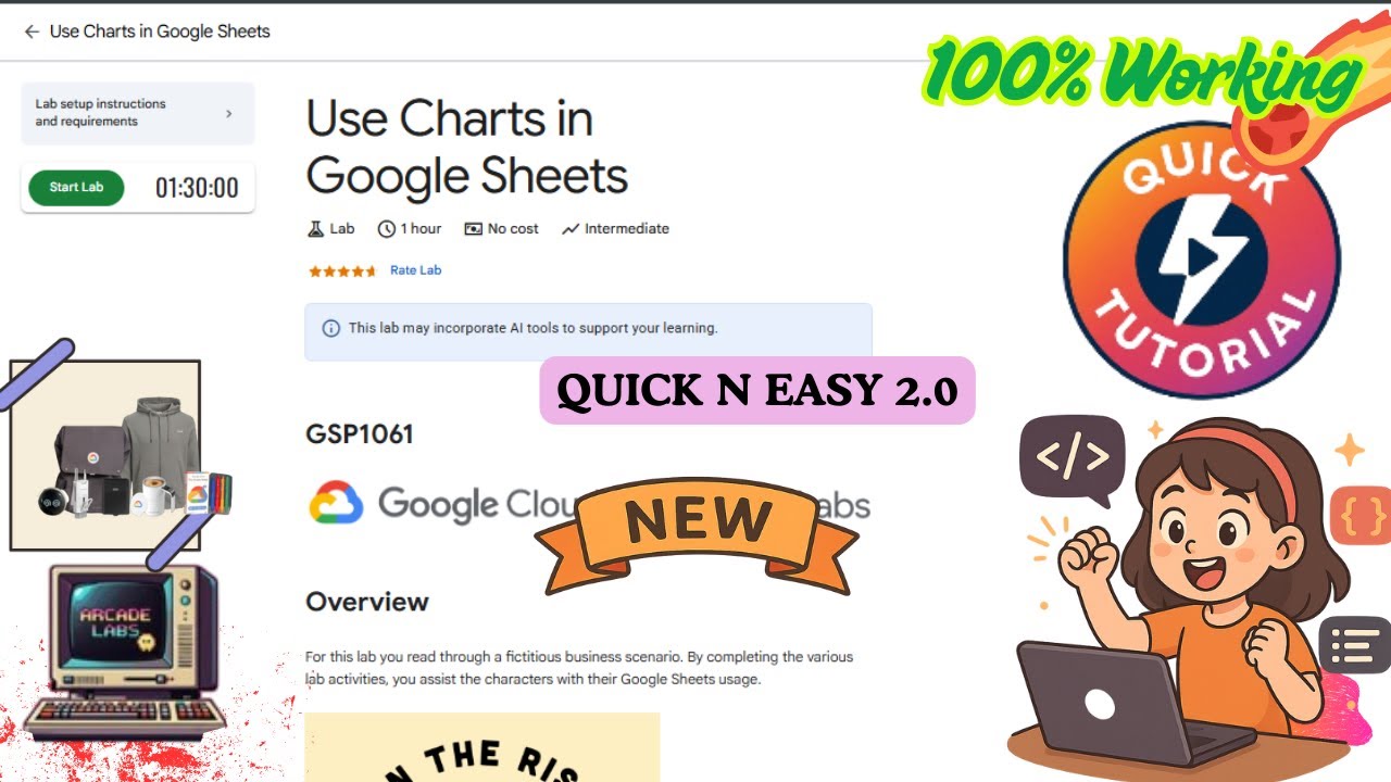 Use Charts in Google Sheets |NEW GUIDE | #GSP1061 #qwiklabs #arcade ...