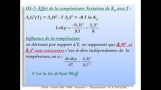 Cours 17  1  Déplacement Déquilibre Effet De la température