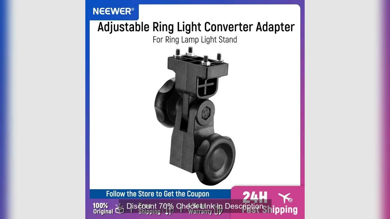 Neewer Adjustable Ring Light Converter Adapter for Ring Lamp Light Stand, Standard Annular Adapter M
