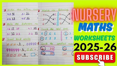 NURSERY MATHS WORKSHEETS 2025-26 #EDUCATION #LEARNING @AquireandMemorize