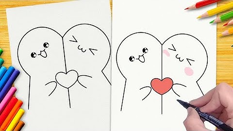 ❤️👉COMO DESENHAR UM CASAL DE BONEQUINHOS FOFOS