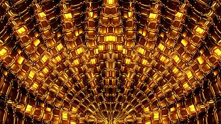 VJ Loop Elegant Golden Mandala: Relaxing 3D Visualizer Loop