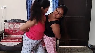 Nikki vs Pinky Chest to chest fighting challenge/chest to chest fighting