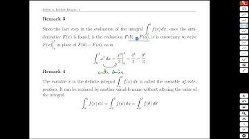 Unit 9-11 Definite vs Indefinite Integrals - MATH 121
