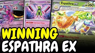 Espathra ex with Xatu DESTROYS Charizard ex | Pokemon TCG Temporal Forces