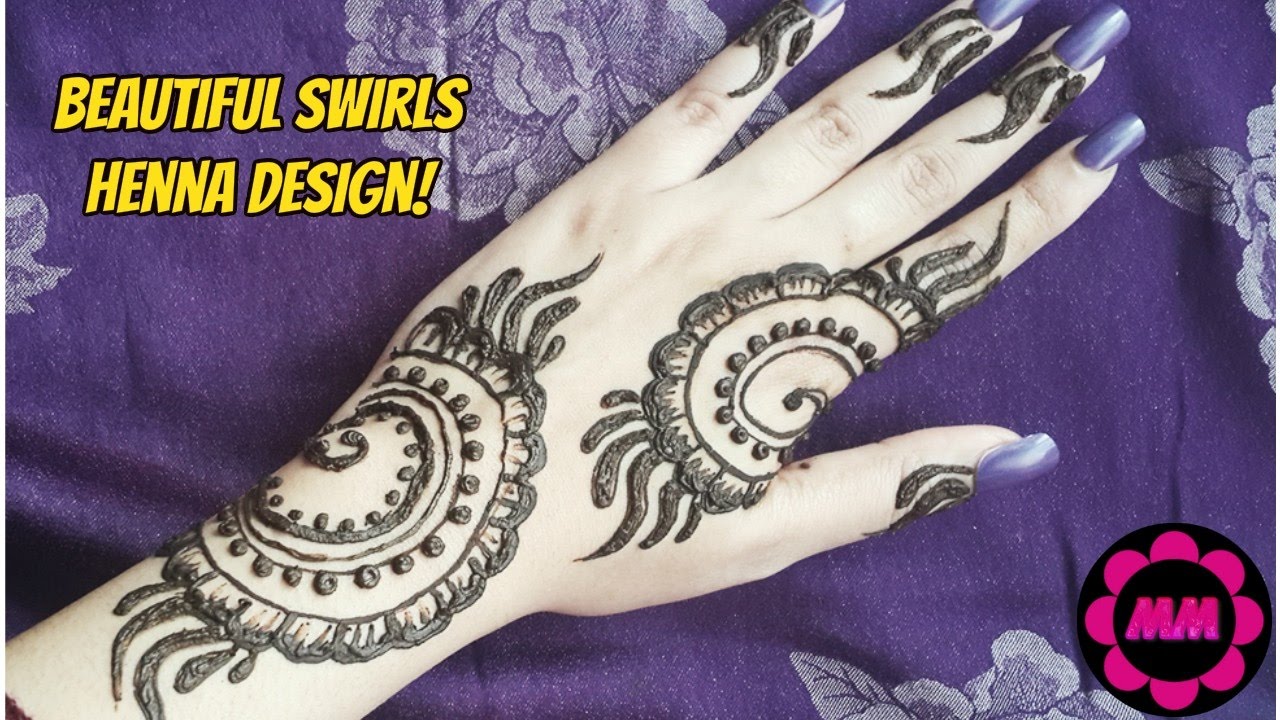 Swirls Henna Design - Beautiful Arabic Mehendi for Parties, Eid ...