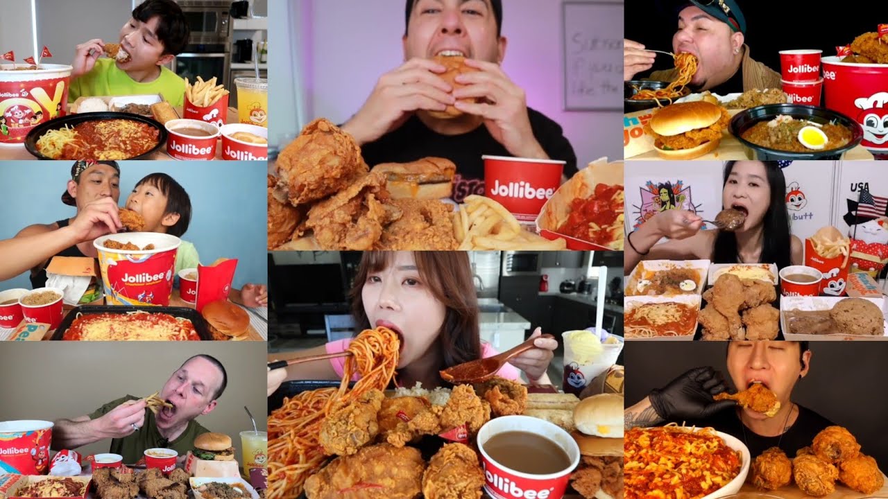Foreigners Eating Jollibee Mukbang | COMPILATION