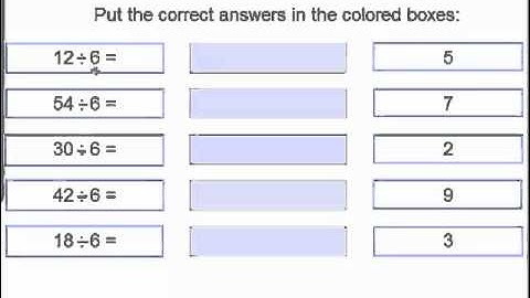 MathABC.com: Division: Dragging: division tables from 1 up to 10
