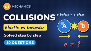 Full Collisions Explained: Elastic vs Inelastic | 10 Solved Questions Step by Step (Mechanics 5.4) Update