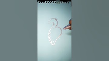 How to draw a flamingo using number 3 #shorts #ytshorts #drawing #easy drawing #viral