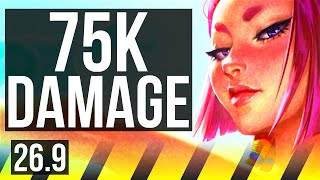 YUNARA &amp; Lulu vs JHIN &amp; Rammus (ADC) | 75K damage, Good KDA: 25/2/14 | KR Master | 26.9
