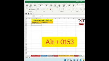 How to insert Trademark & Copyright ©️ Symbol in excel sheet | #short #shorts | excel short video