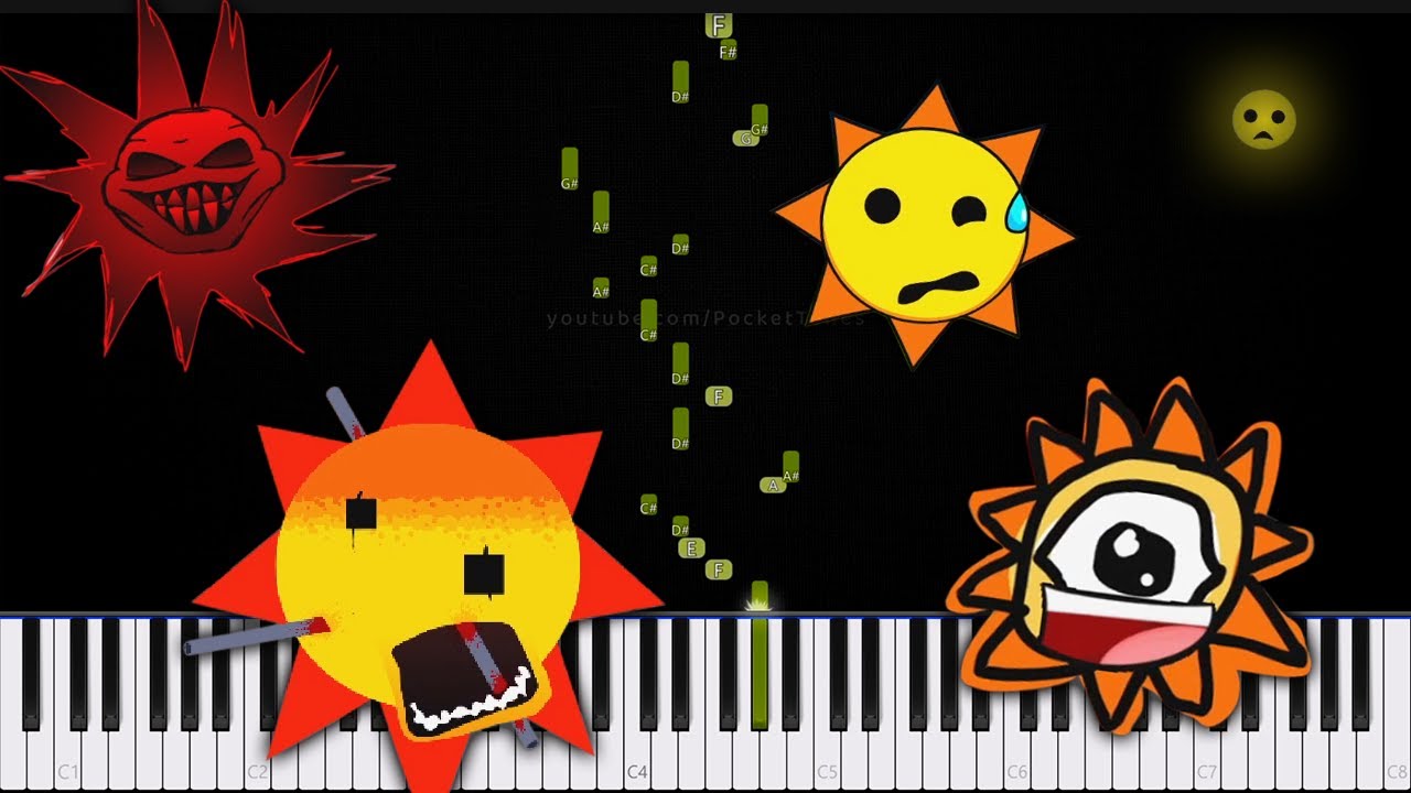 Mr Sun in 60 Different Sprunki Mods - Piano Tutorial