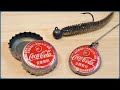 How to make a Lure blade out of Cola bottle cap. コーラの王冠で作るスピナーベイト用ブレード。