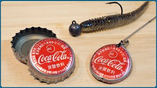 How to make a Lure blade out of Cola bottle cap. コーラの王冠で作るスピナーベイト用ブレード。