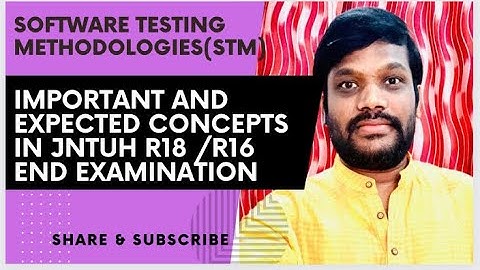 SOFTWARE TESTING METHODOLOGIES(STM)-important questions and concepts JNTUH R18/R16