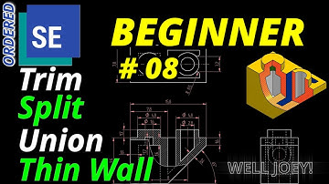 Solid Edge: Split / Union / Thin Wall / Trim Sketch. Beginners Lesson 8.