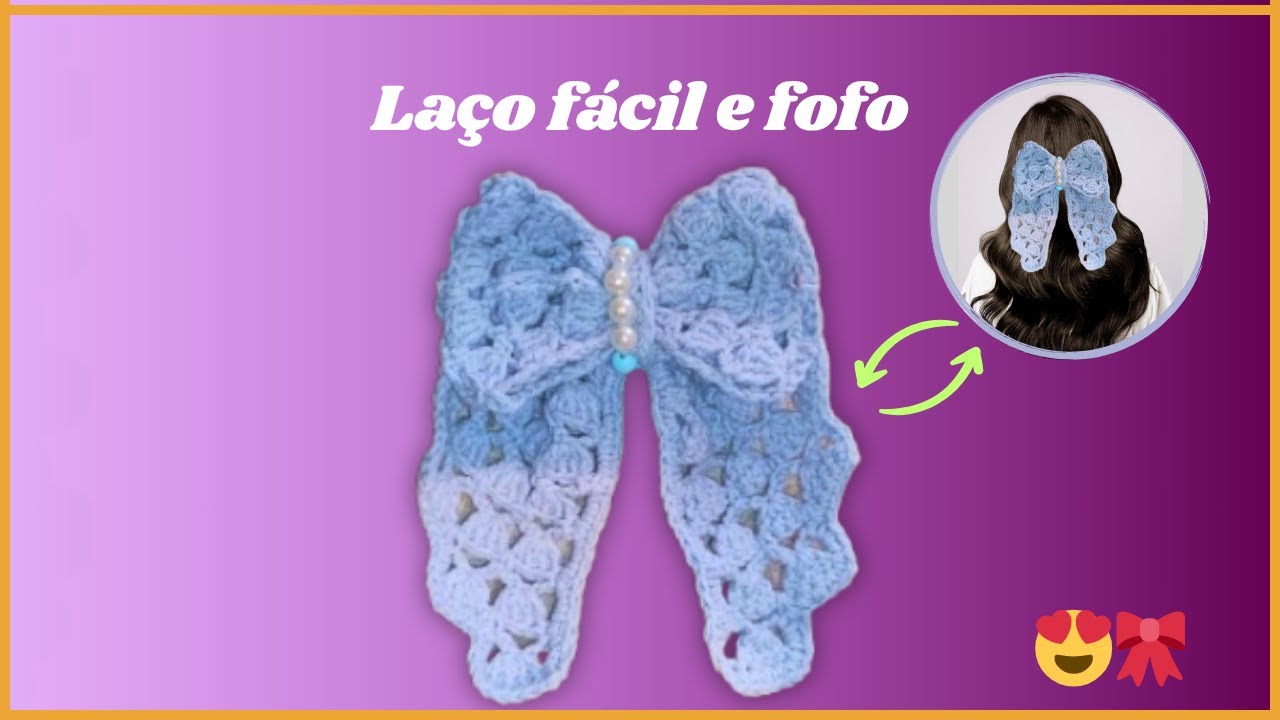 O Laço de Crochê Mais Fofo Que Você Já Viu! 🎀 Tutorial completo