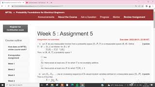 💥WEEK 5💥🔥🔥PROBABILITY FOUNDATIONS FOR ELECTRICAL ENGINEERS ASSIGNMENT SOLUTION💥💥 🔥100%🔥