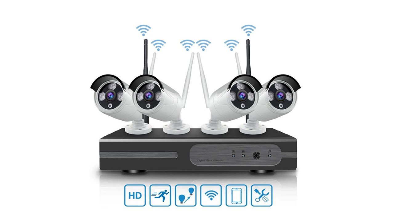 KIT DVR WIRELESS A 4 CANALI TELECAMERE MONITOR TFT 7 VISIONE NOTTURNA