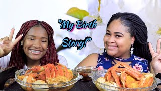 SNOW CRAB SEAFOOD BOIL MUKBANG with Blove's Smackalicious Sauce + My Birth Story!