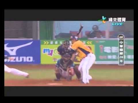 20150604 中職 桃猿vs兄弟 9下 耐克追平安打 彭政閔選到四壞球 - YouTube