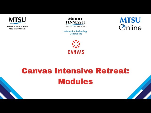 Canvas Intensive Retreat: Modules