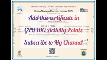 Free ISEA Quiz Certificate | GTU 100 Point | Free Cyber Offences Quiz | How complete 100 Point GTU ?
