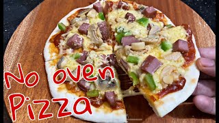 Easy Pizza Recipe (NO OVEN, NO YEAST) || Stovetop Pizza