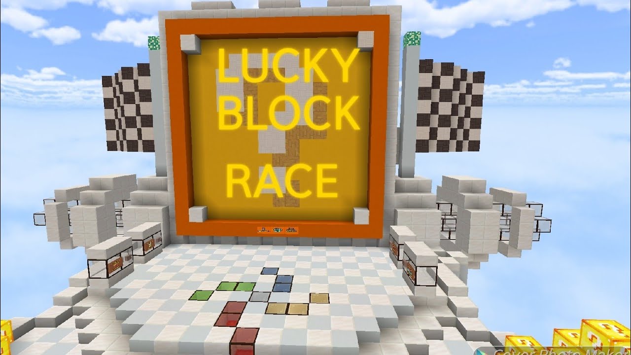 playing one block lucky race with my brother || building and crafting ...