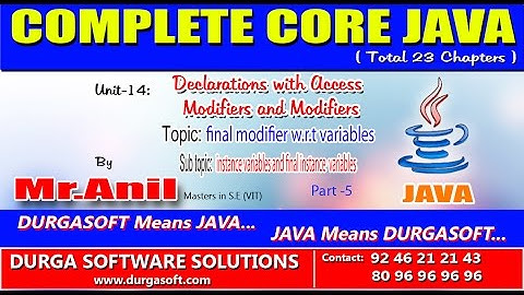 Core Java-DAM - instance variables and final instance  variables - Part-5